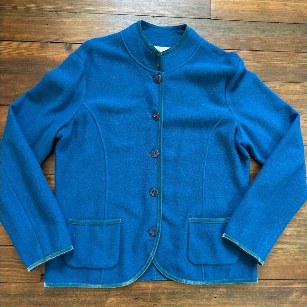 Talbots Blue Wool Women's Jacket sz M